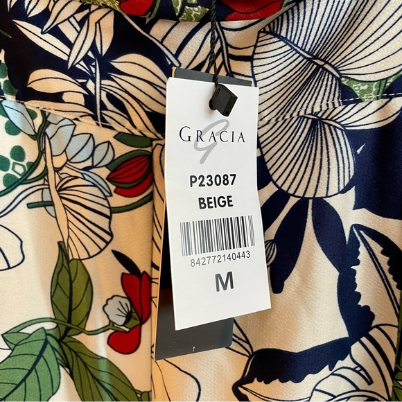 Gracia Nature Tie Waist Long Loose Palazzo Pants Size M - Picture 8 of 8